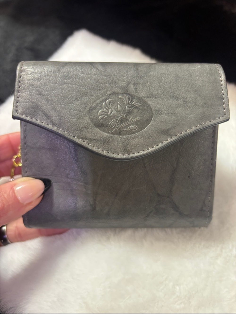 Buxton Gray Compact Fold Wallet